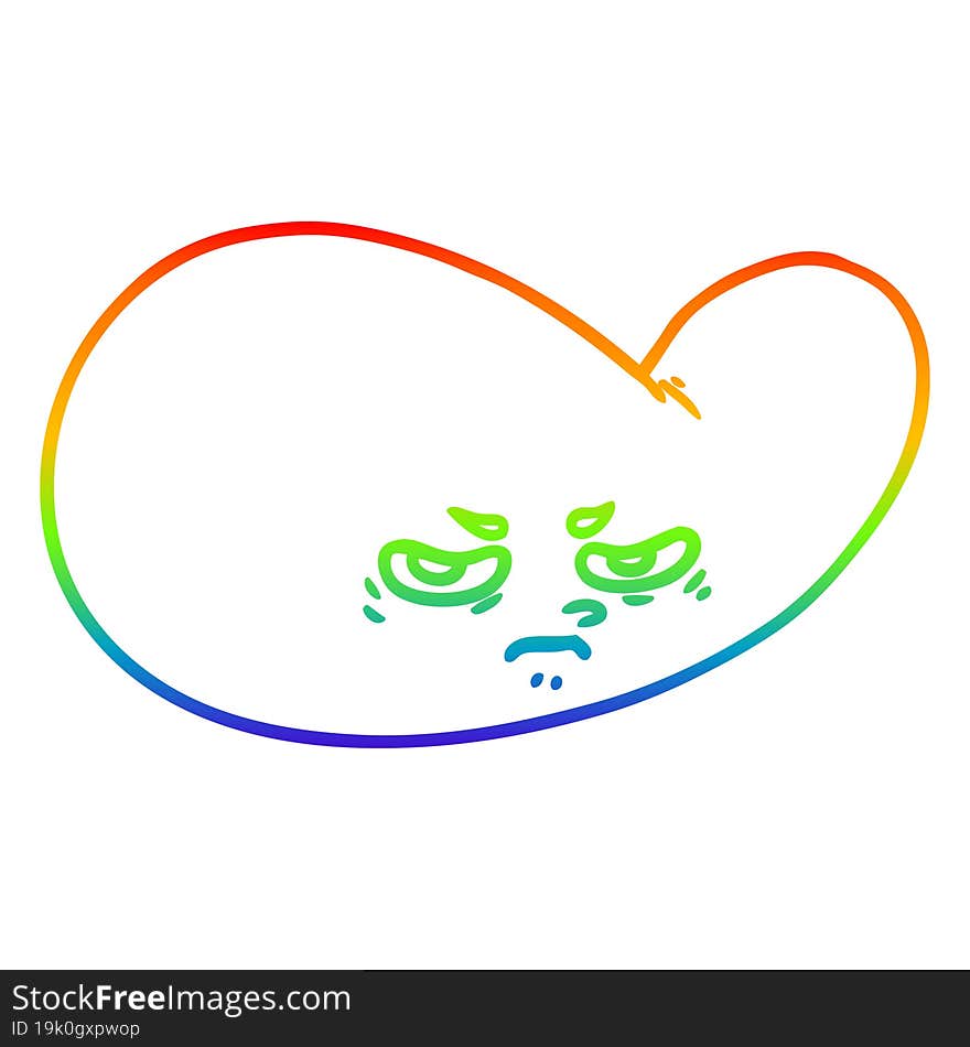 rainbow gradient line drawing of a cartoon gall bladder