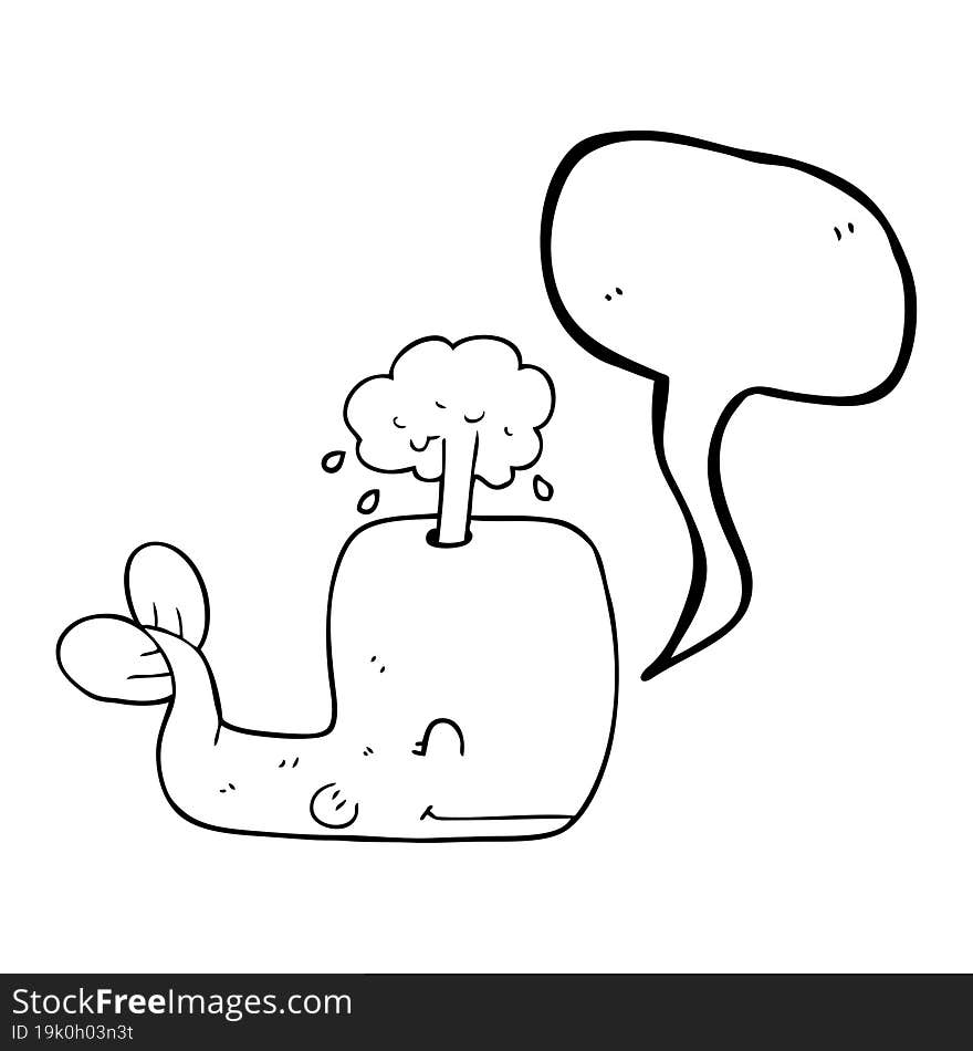 speech bubble cartoon whale spouting water