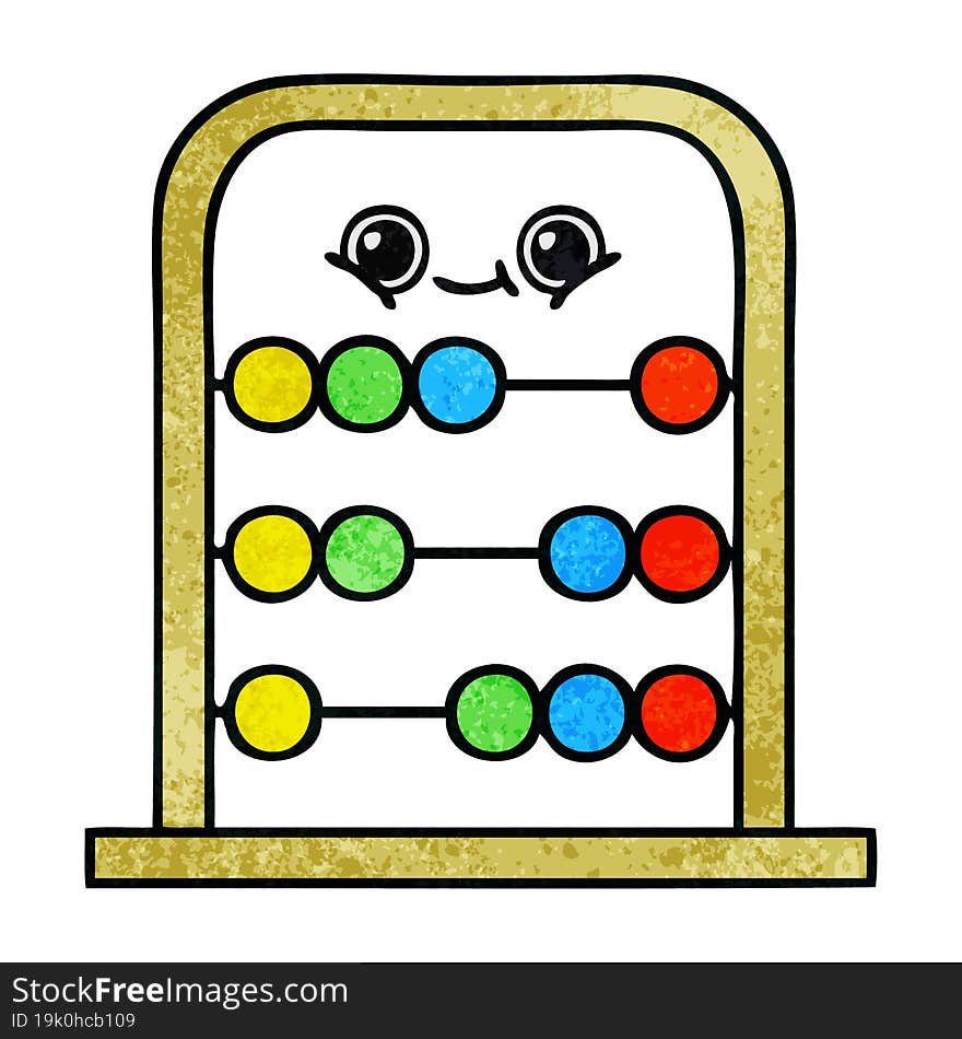 retro grunge texture cartoon abacus