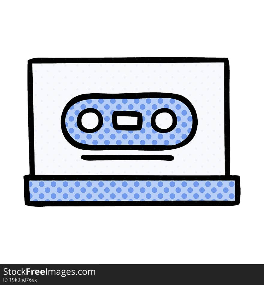 comic book style cartoon retro cassette