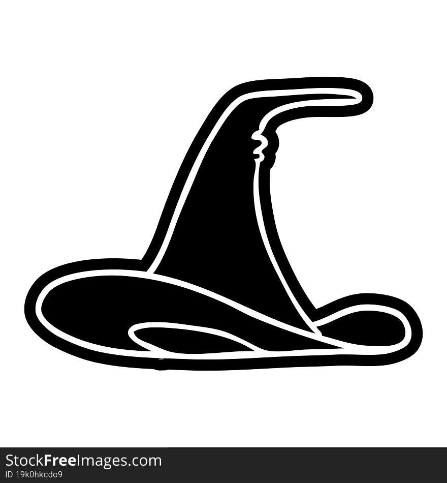 cartoon icon of a witches hat. cartoon icon of a witches hat