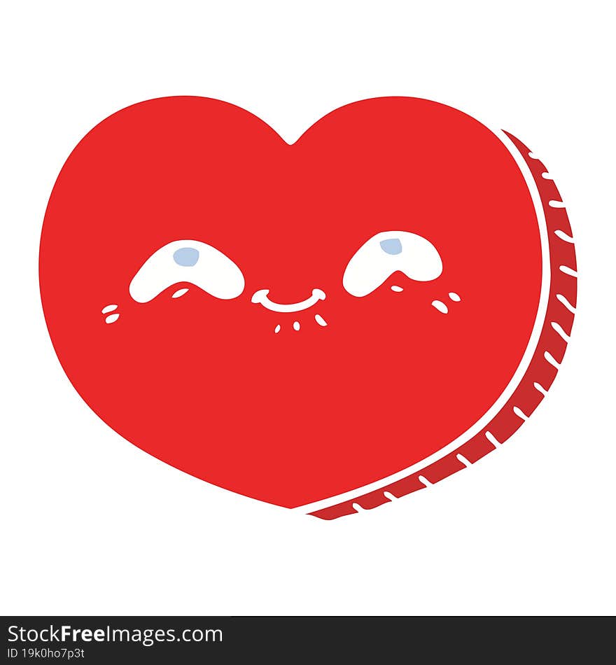 flat color style cartoon love heart