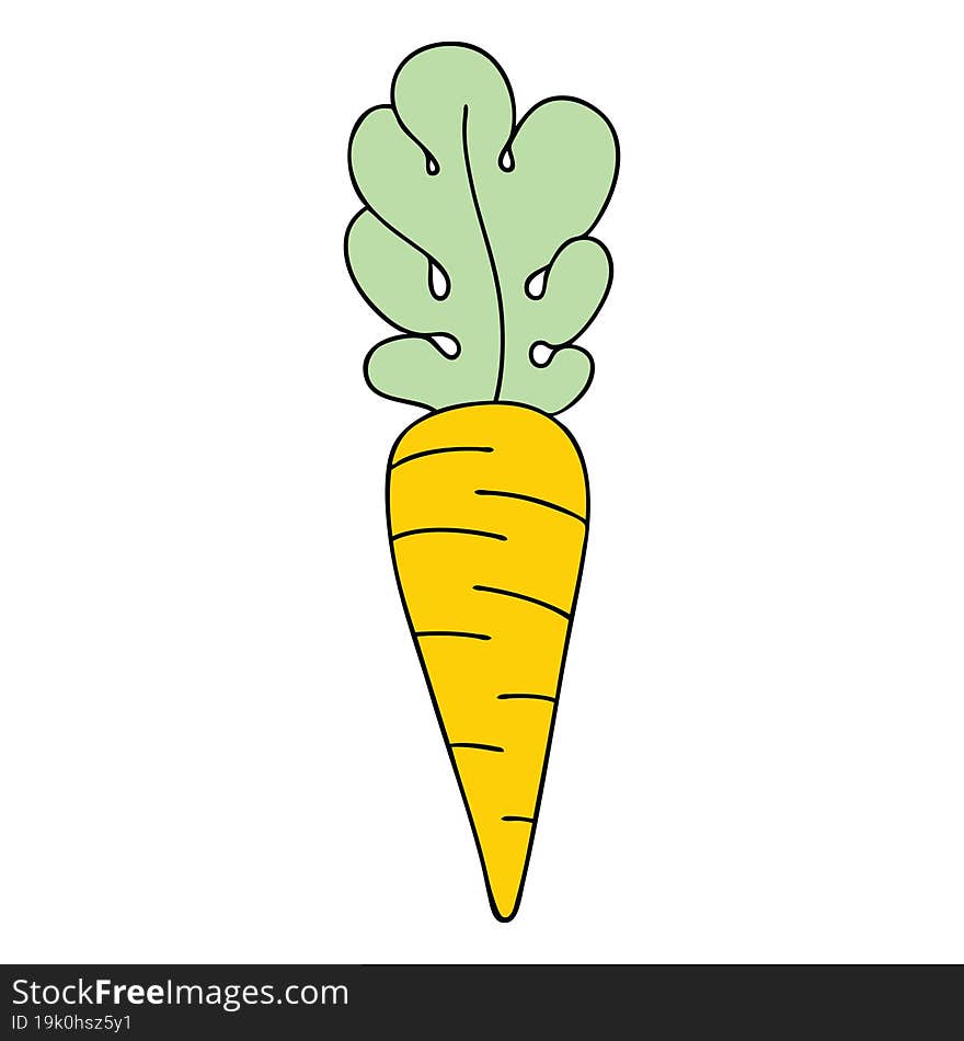 hand drawn quirky cartoon carrot. hand drawn quirky cartoon carrot