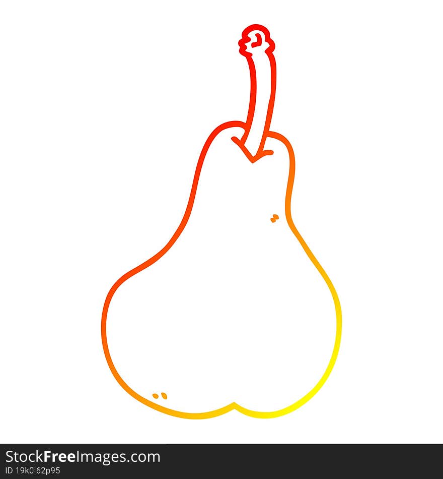 Warm Gradient Line Drawing Cartoon Healthy Pear