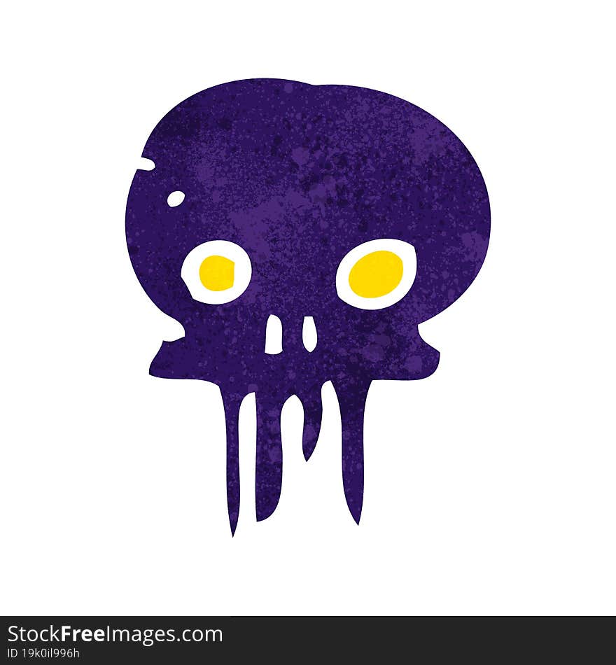 cartoon spooky skull symbol