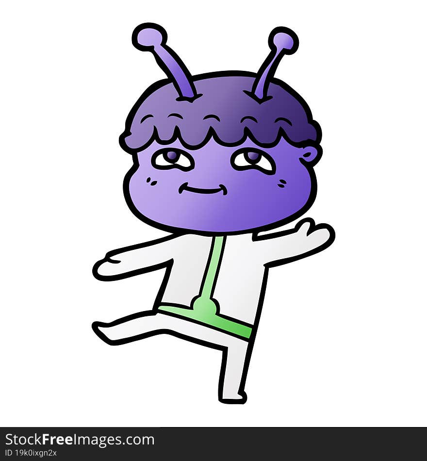 friendly cartoon spaceman dancing. friendly cartoon spaceman dancing