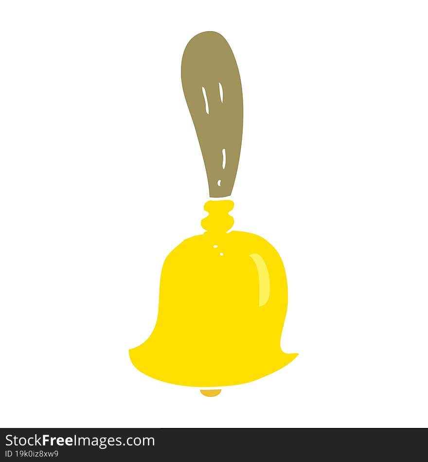 flat color illustration of hand bell. flat color illustration of hand bell