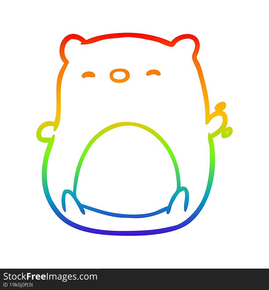 rainbow gradient line drawing cute polar bear