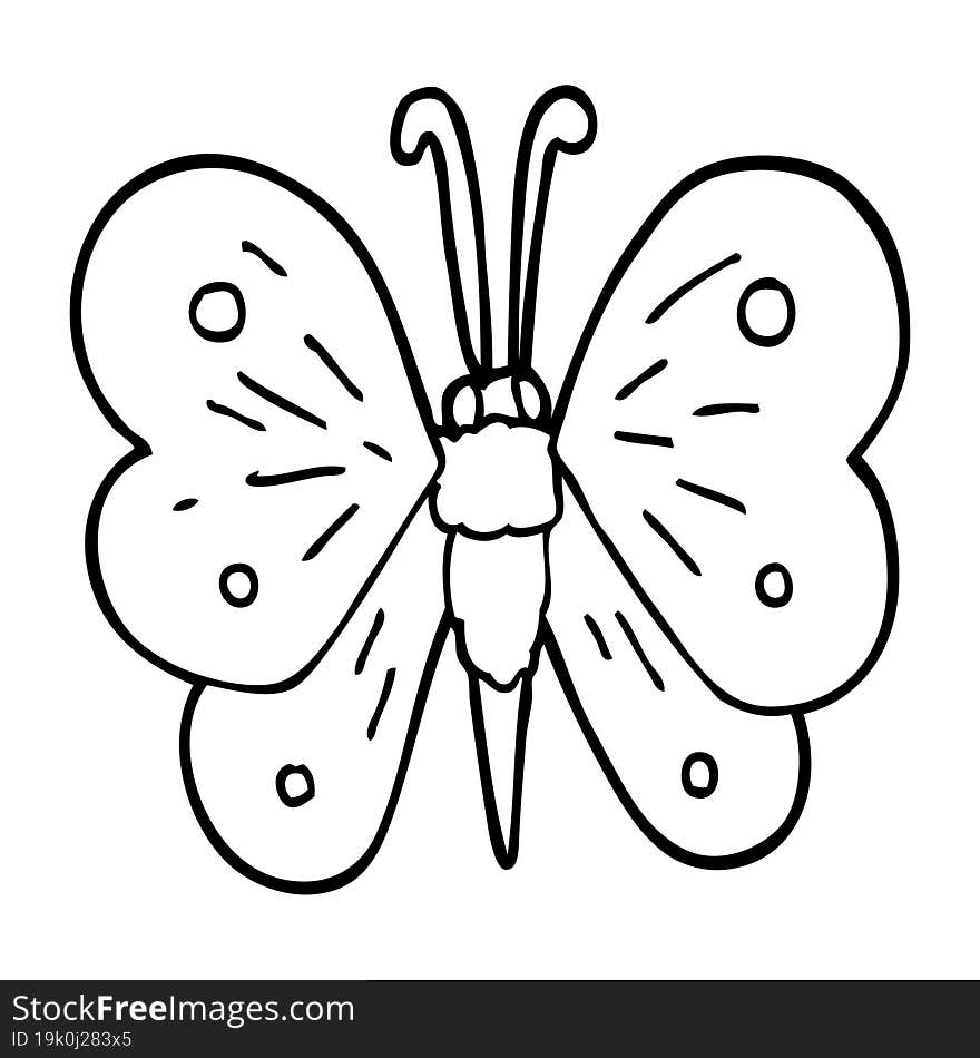 line drawing cartoon butterfly