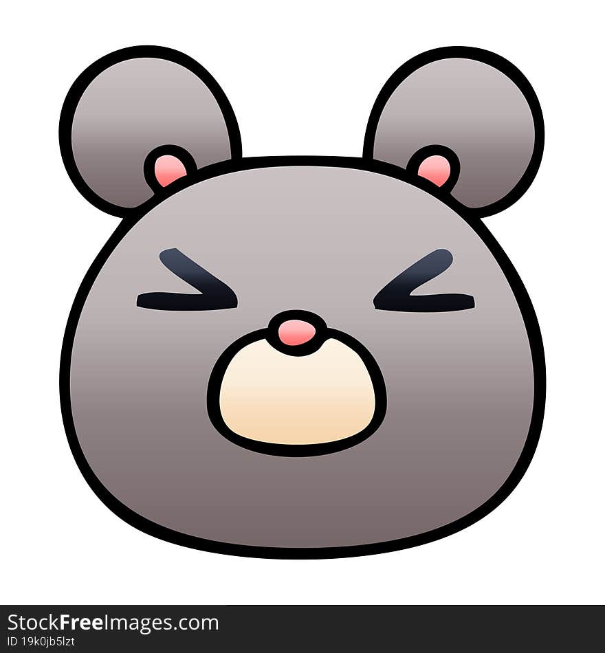 quirky gradient shaded cartoon mouse face