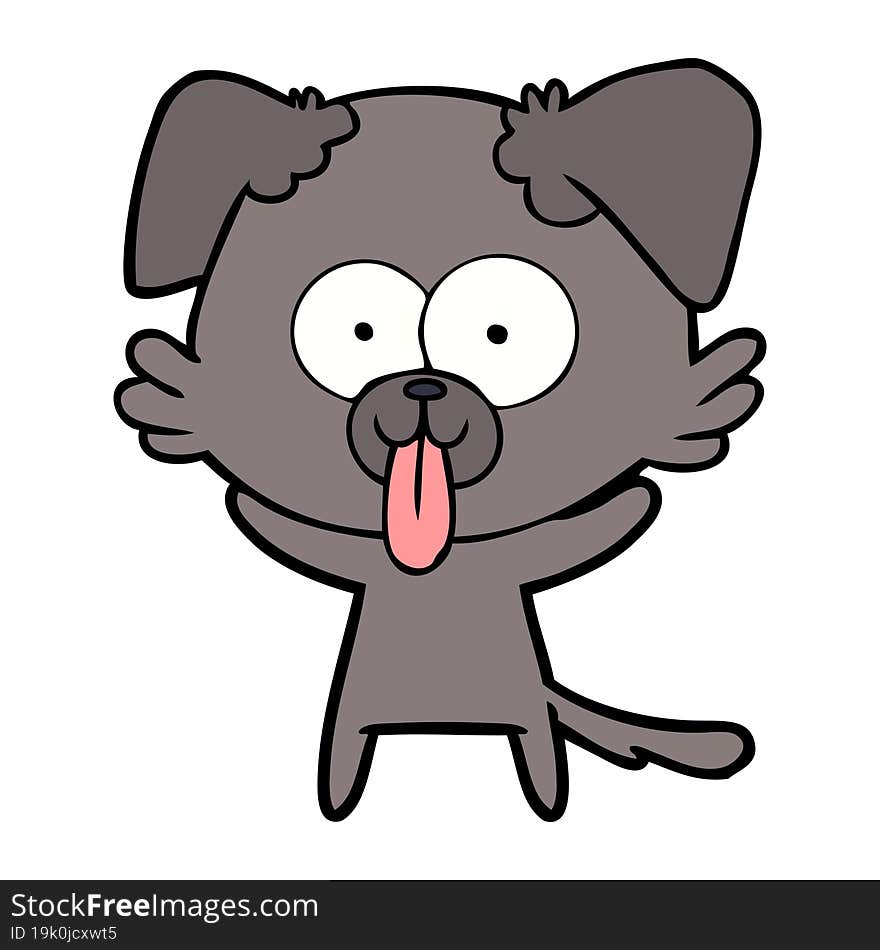 cartoon dog with tongue sticking out. cartoon dog with tongue sticking out