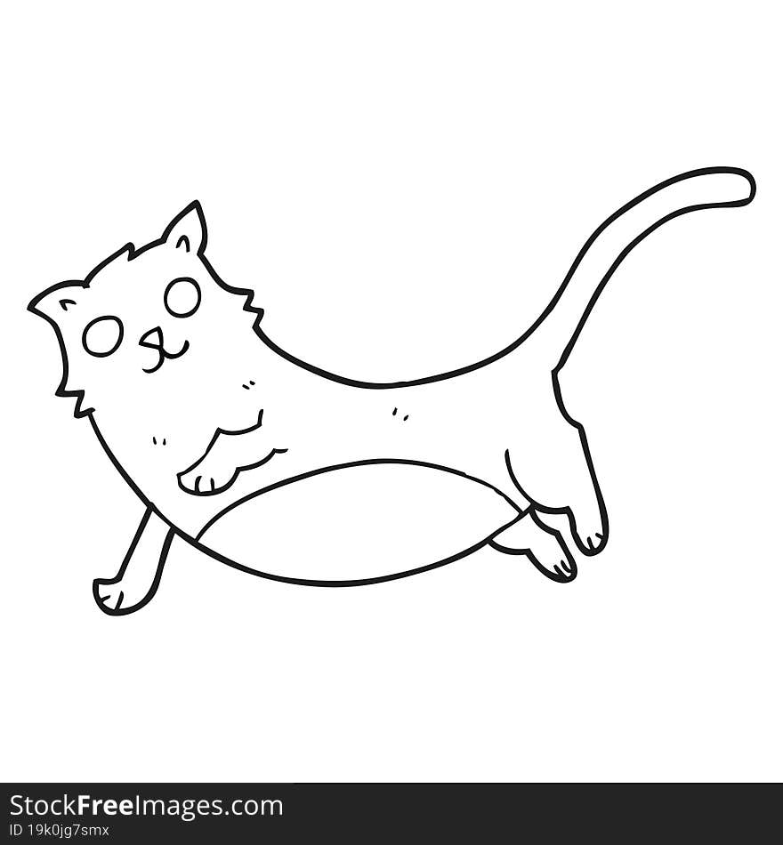 black and white cartoon cat