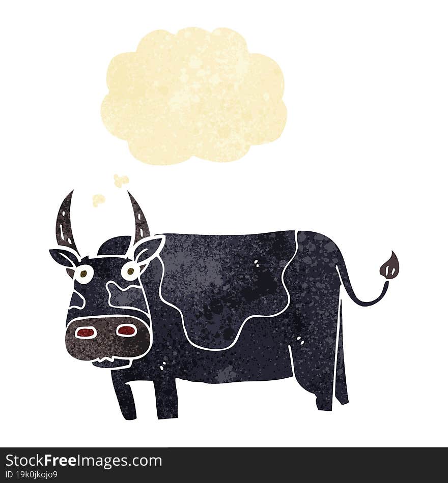 cartoon bull with thought bubble