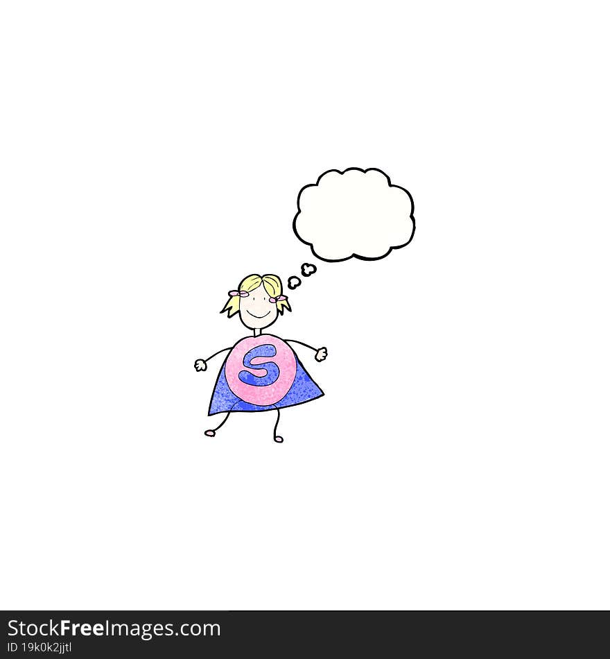 child\'s drawing of a superhero girl