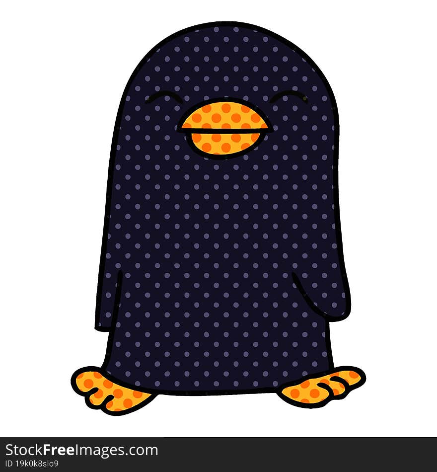 quirky comic book style cartoon penguin