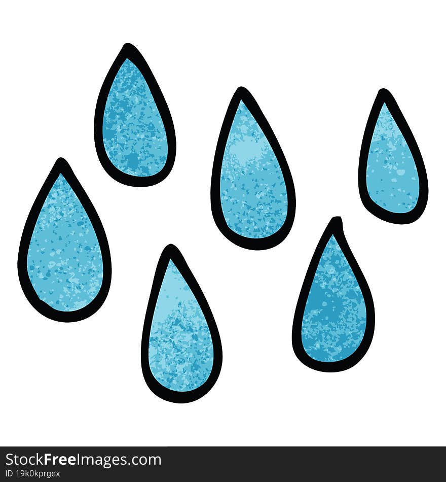 cartoon doodle rain drops