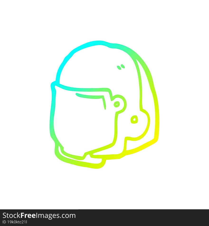 cold gradient line drawing cartoon space helmet