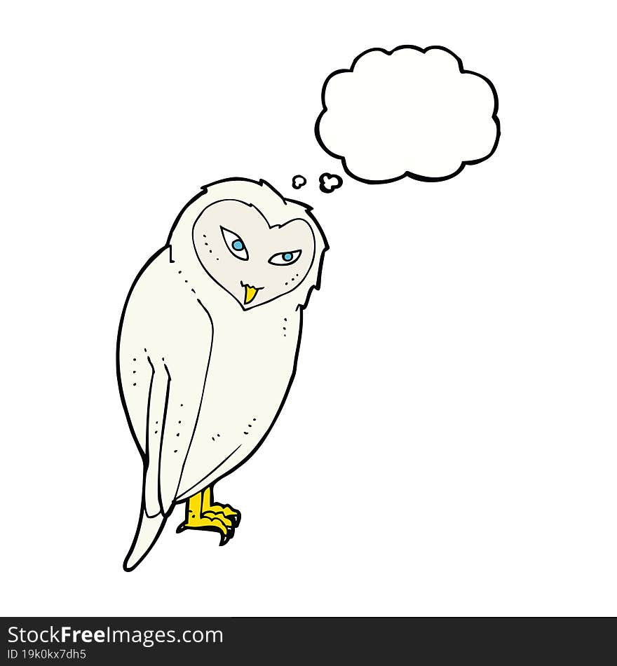 cartoon owl with thought bubble