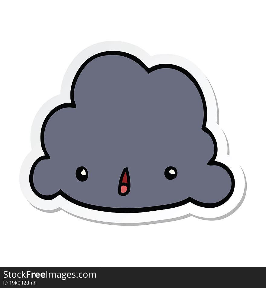 sticker of a cartoon cloud