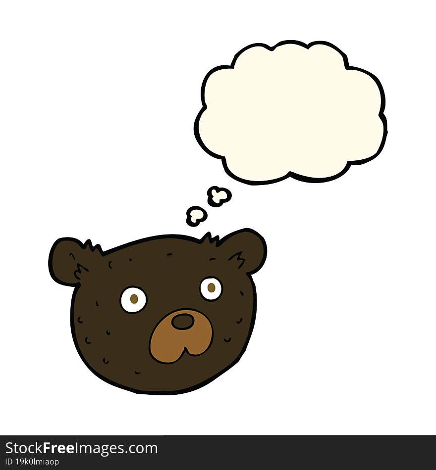 Cartoon Black Bear With Thought Bubble