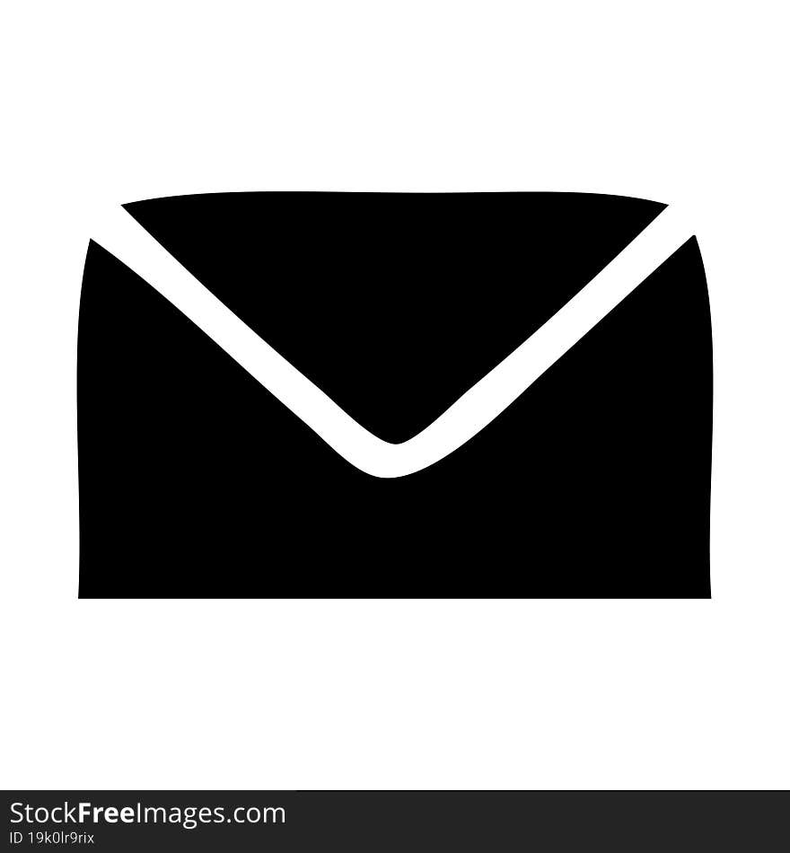 flat symbol of a paper envelope. flat symbol of a paper envelope