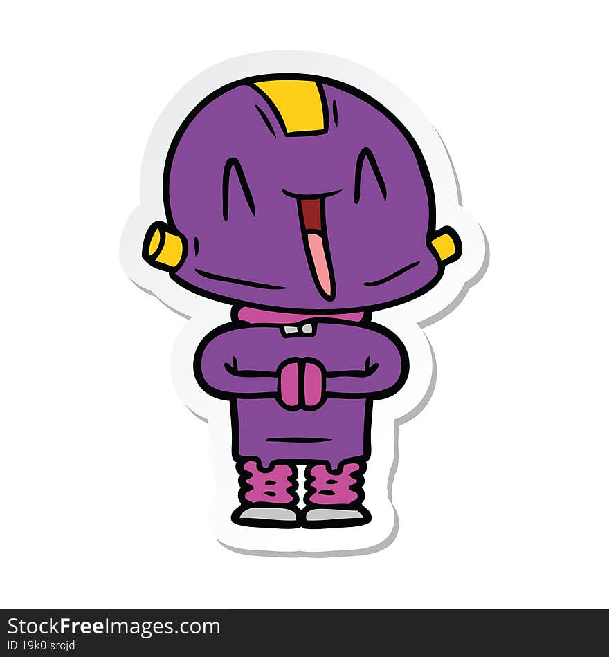 sticker of a cartoon robot