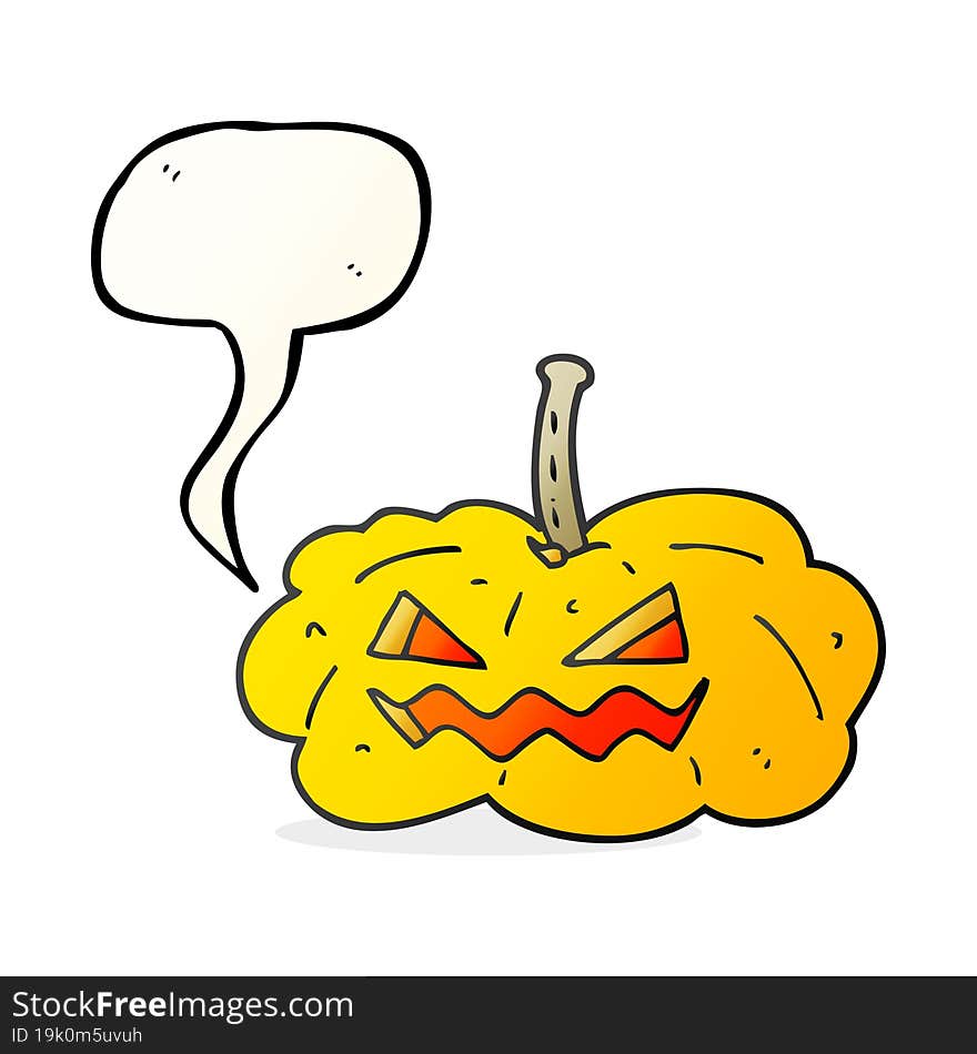 speech bubble cartoon halloween pumpkin