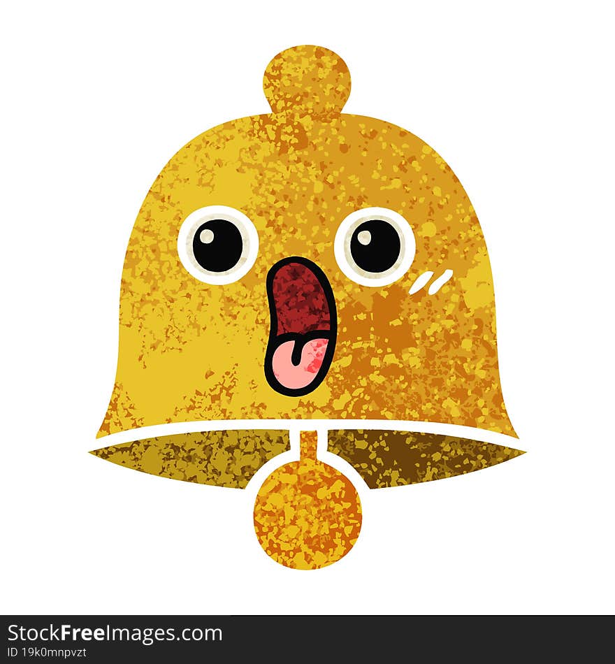 retro illustration style cartoon of a bell