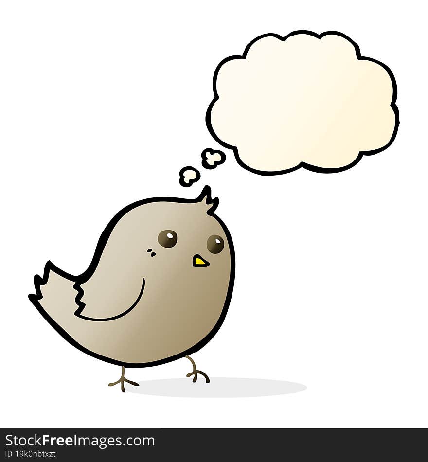 Cartoon Bird With Thought Bubble