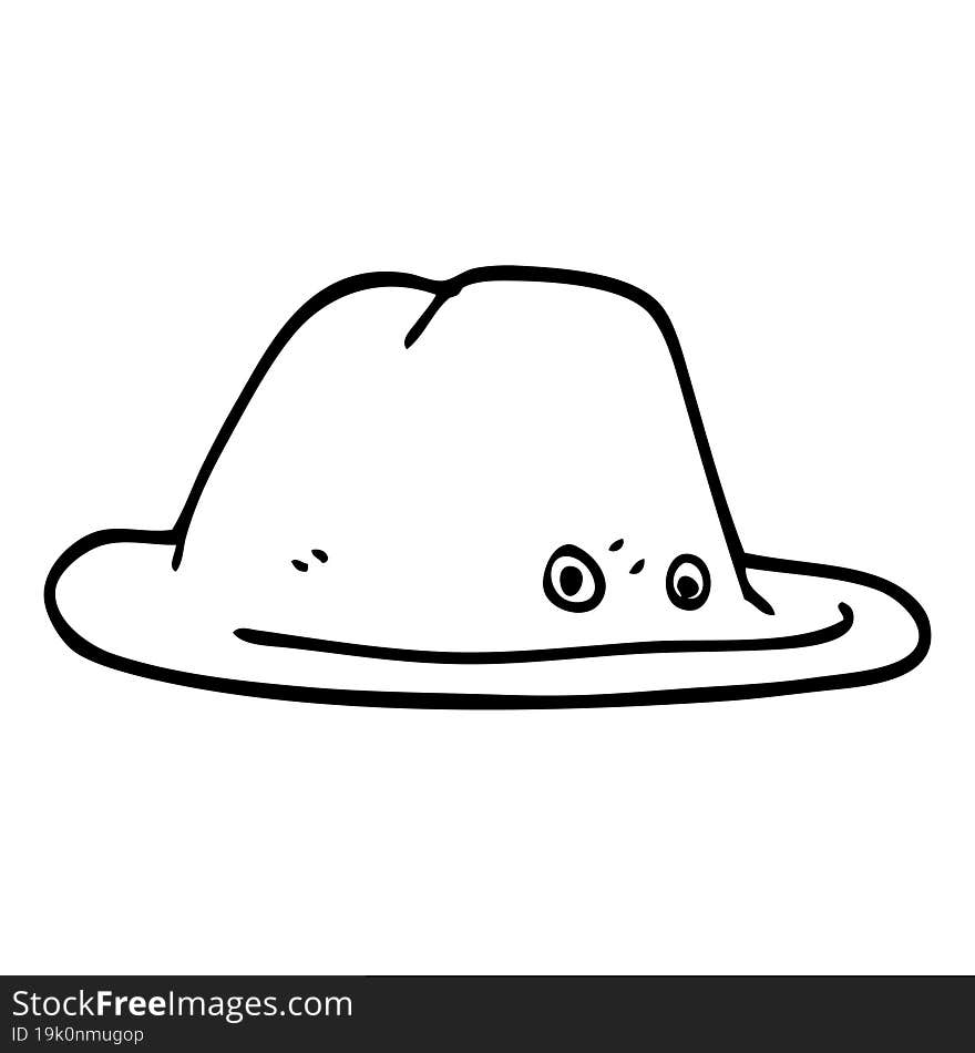 line drawing cartoon hat