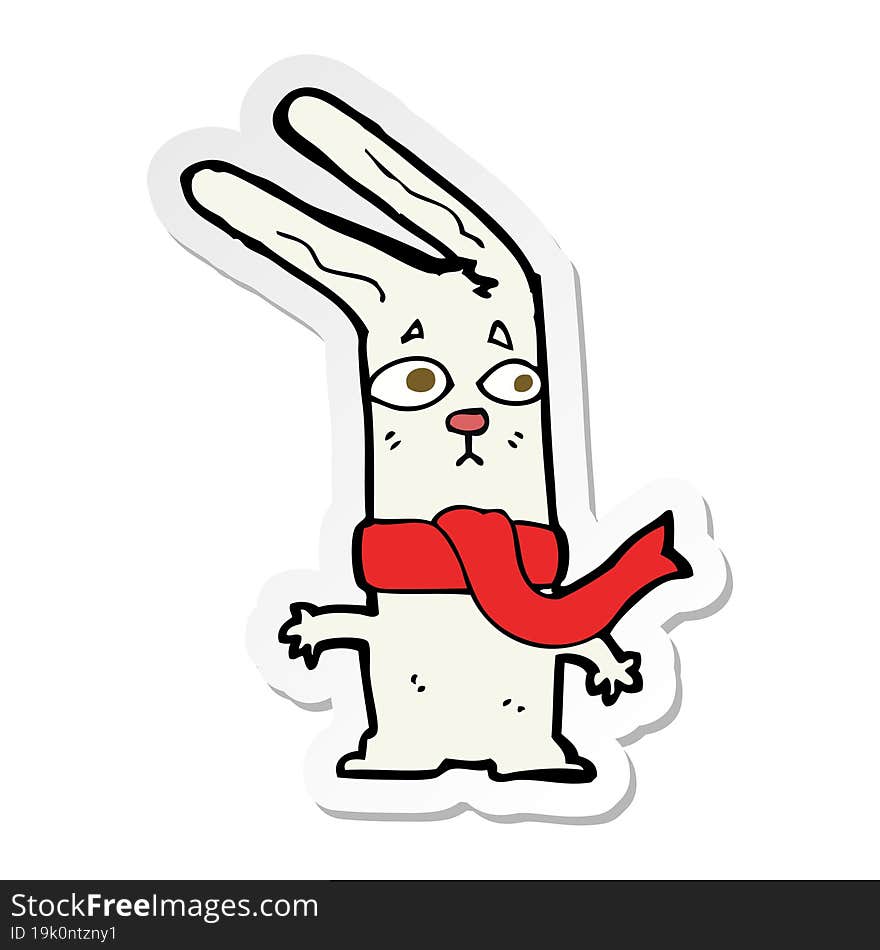 sticker of a cartoon rabbit