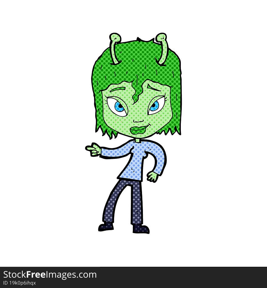 Cartoon Alien Woman