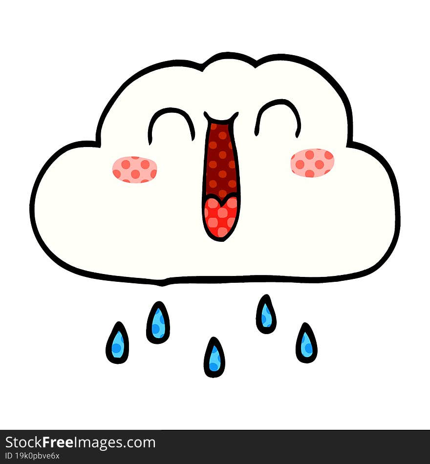 happy cartoon doodle rain cloud