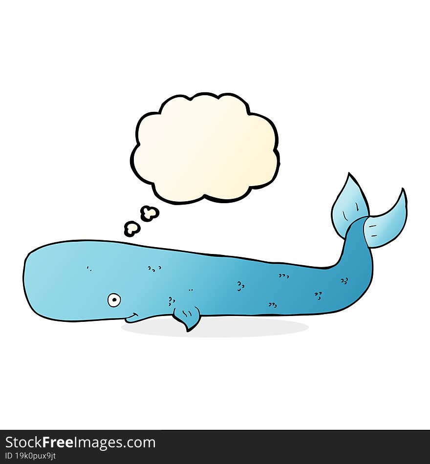 cartoon whale with thought bubble