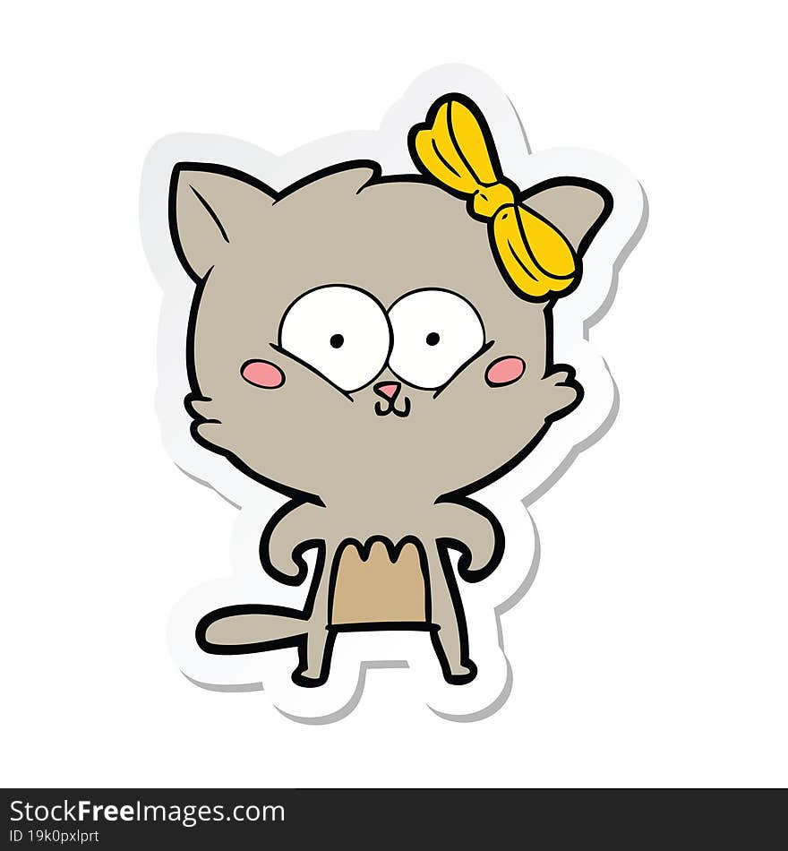 Sticker Of A Cartoon Cat