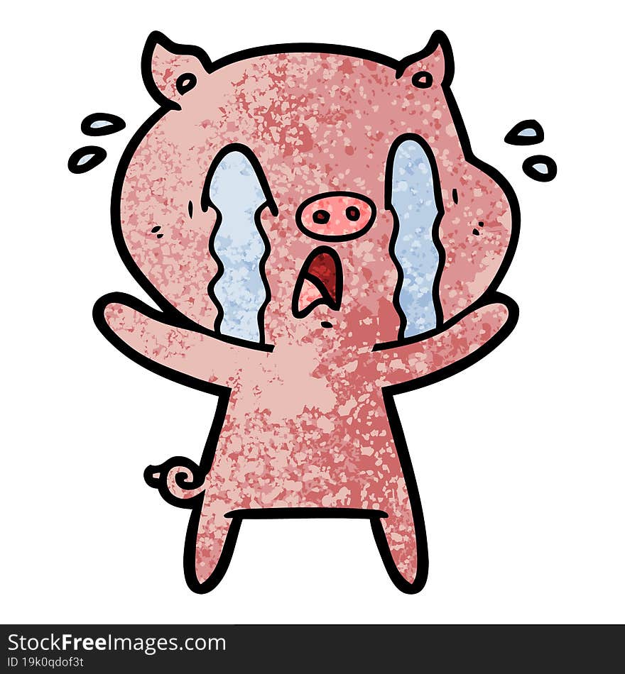 crying pig cartoon. crying pig cartoon