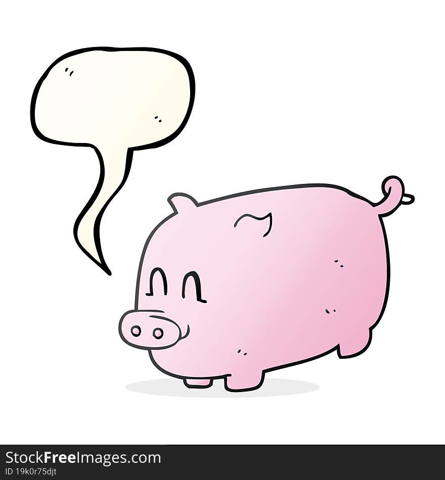 speech bubble cartoon pig