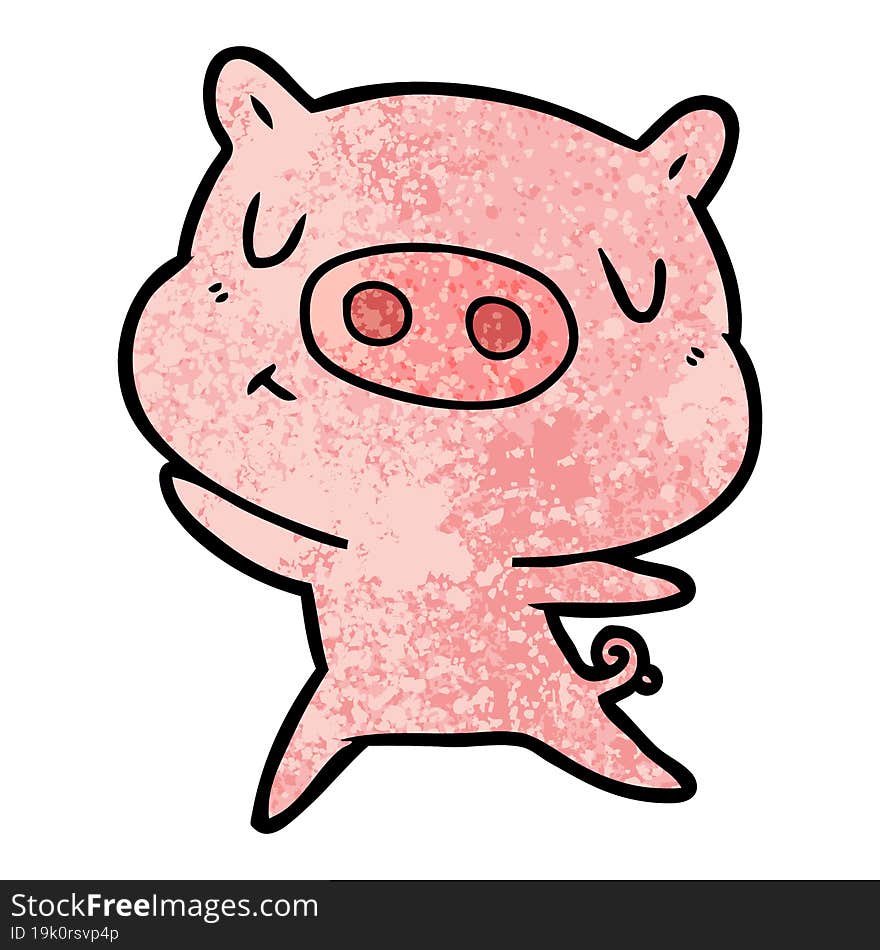 cartoon content pig. cartoon content pig