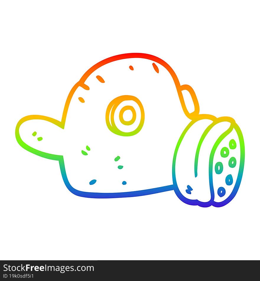 rainbow gradient line drawing of a cartoon gas mask