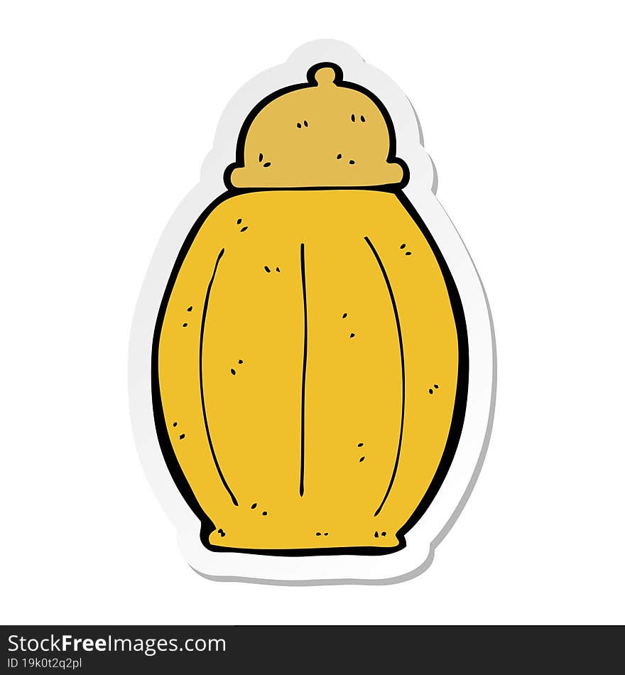 sticker of a cartoon old jar