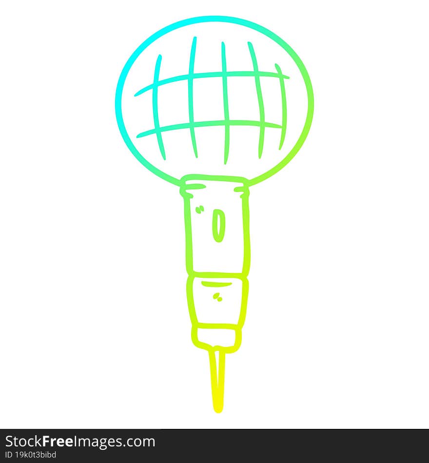 cold gradient line drawing cartoon microphone