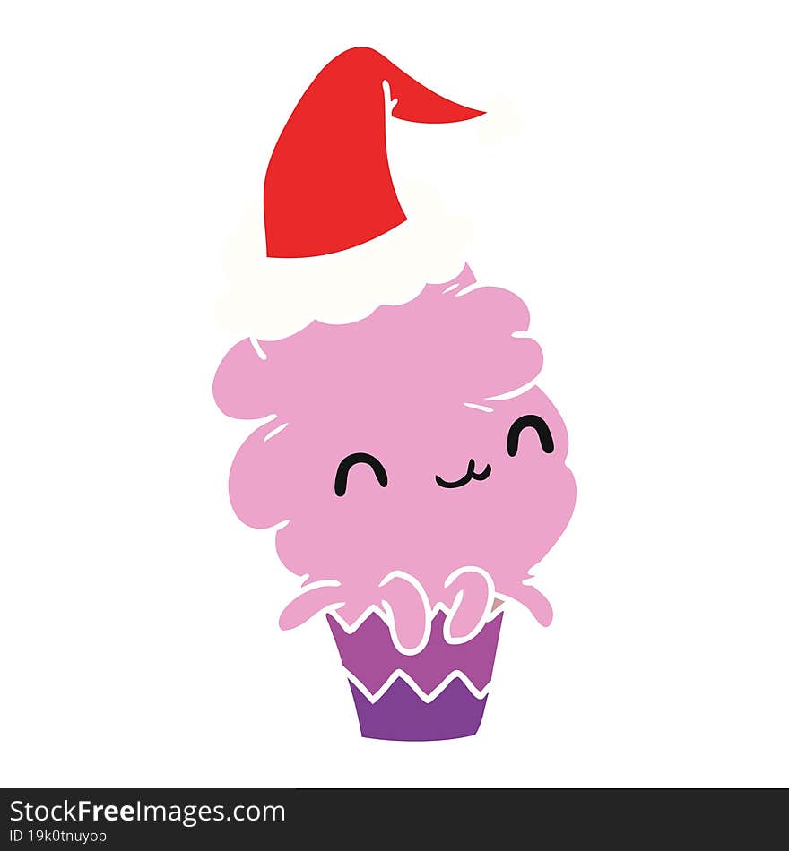 christmas cartoon of kawaii muffin