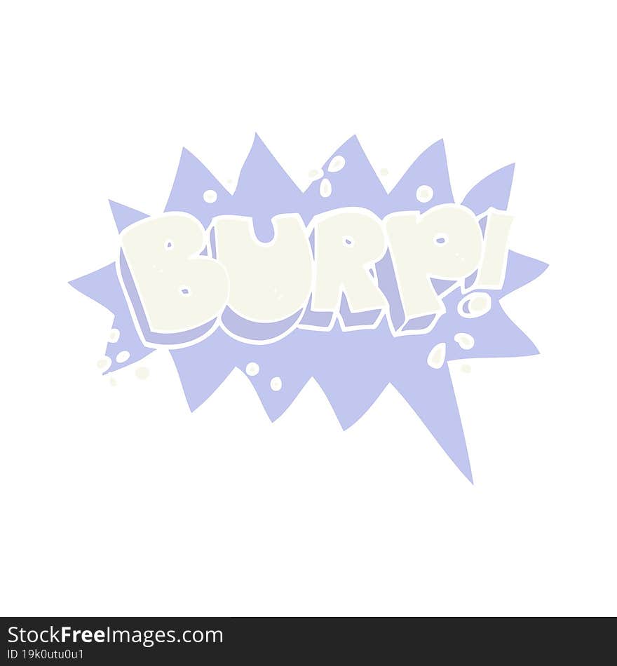 flat color illustration of a cartoon burp symbol