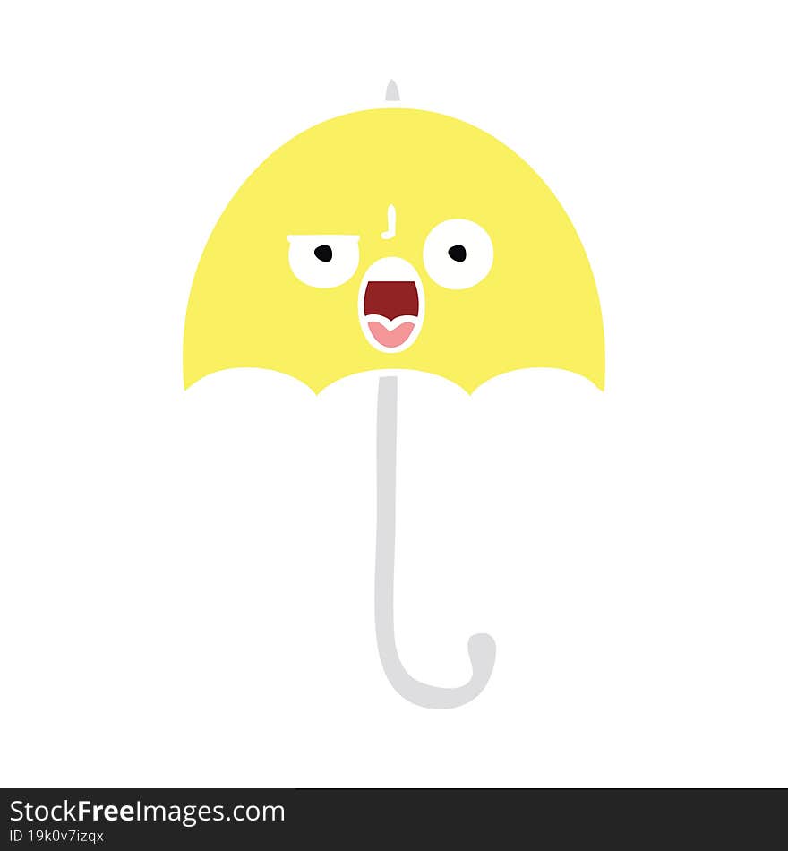 Flat Color Retro Cartoon Umbrella