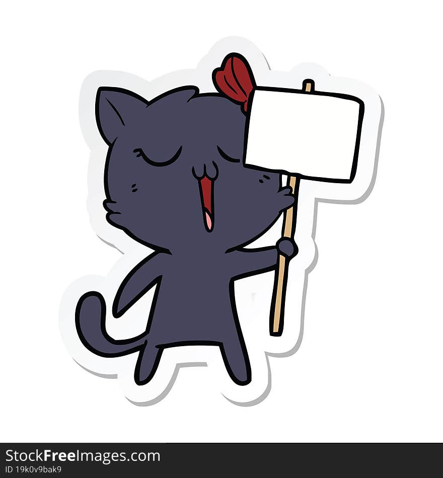 sticker of a cartoon cat