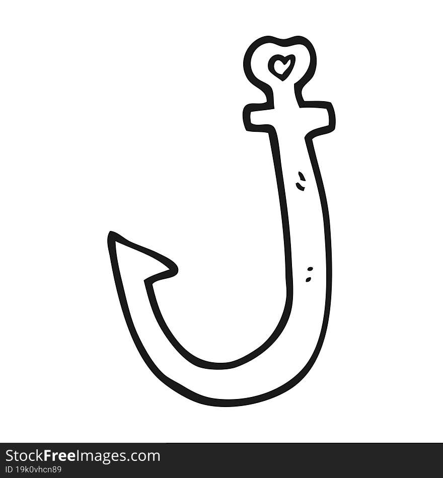 Black And White Cartoon Hook