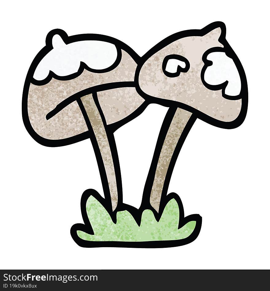 cartoon doodle mushroom