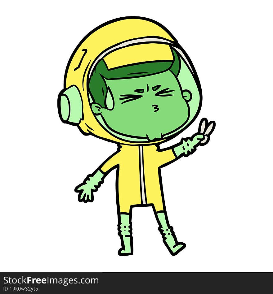 cartoon stressed astronaut. cartoon stressed astronaut