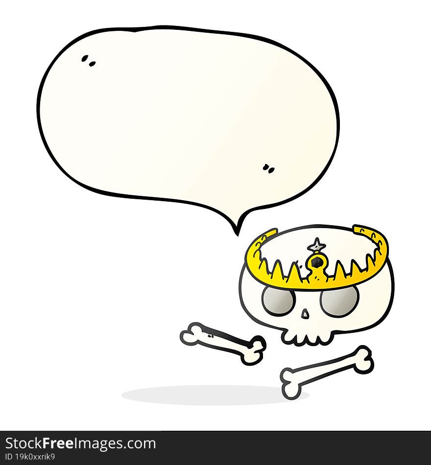 speech bubble cartoon skull wearing tiara