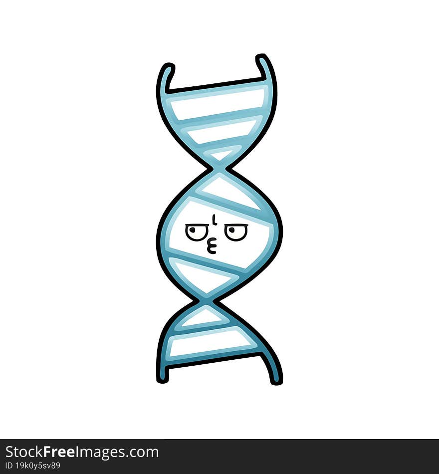 gradient shaded cartoon DNA strand